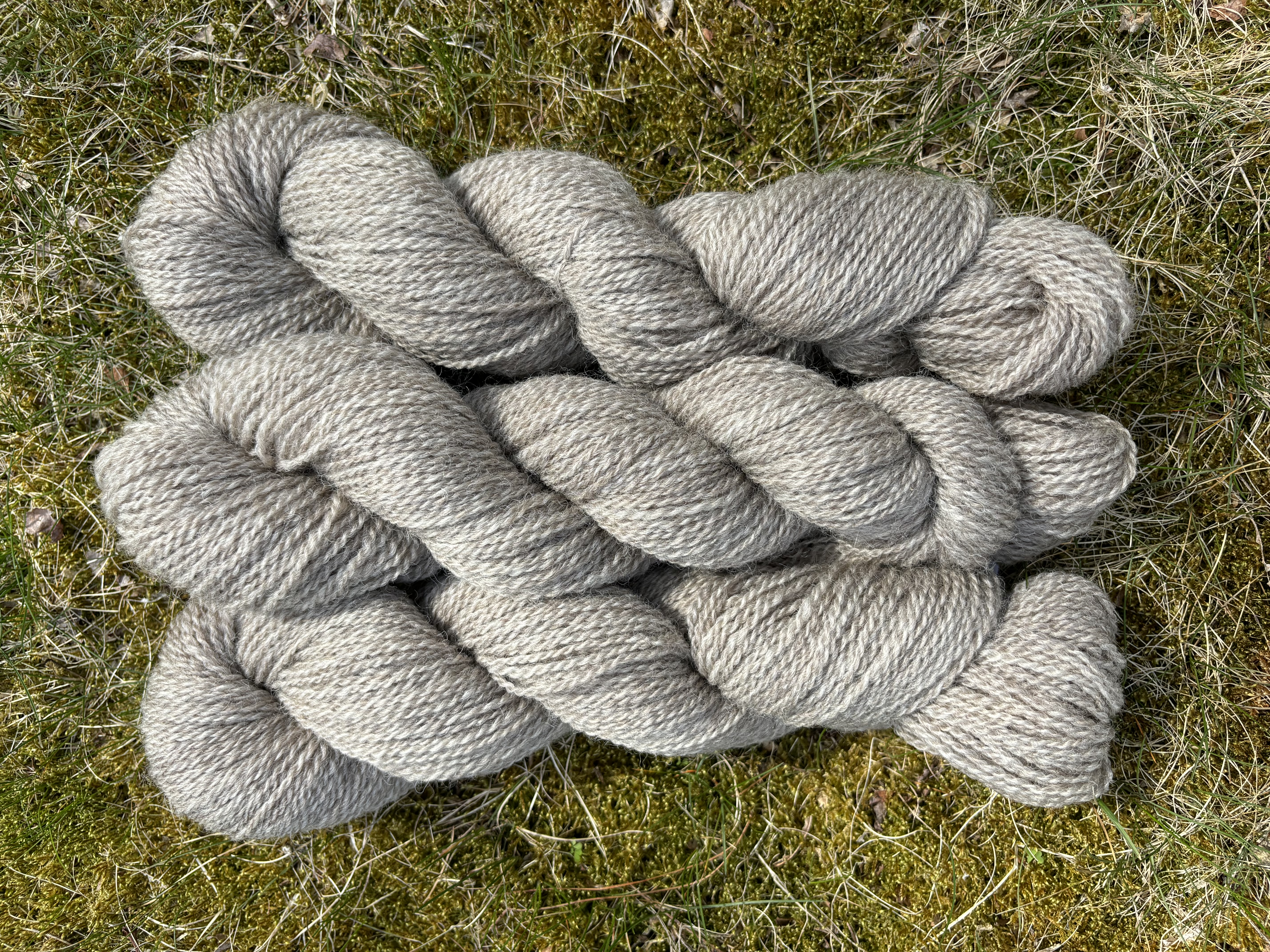 Gray sport weight yarn